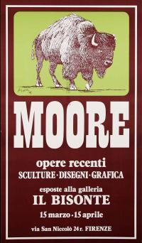Henry MOORE, Exhibition poster for Bisonte Gallery