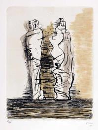 Henry MOORE, two drapped standing figures