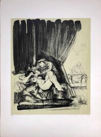 lithography original signed. - limited edition to: 99 + A/L + XV h.c. . - on Magnani di Pescia Hand made paper size 65x46 cm (25.59x18.11 inches). -  references:   Catalogo il Bisonte 1983 n. 16