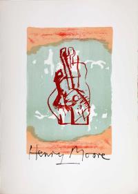 Henry MOORE, Two figures with signature