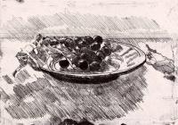 Piero VIGNOZZI, Piatto con uva nera