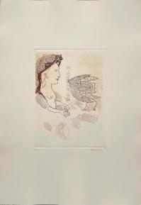 original signed  etching. - limited edition to: 80 + XXV. - on paper  Magnani di Pescia cotton 65 x 45,5 cm (25.59x17.91 inches). - (plate 31,5 x 23 cm) (12.40x9.06 inches)