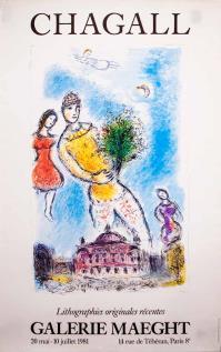 Marc CHAGALL, Dans le ciel de l’Opera. Maeght, Paris