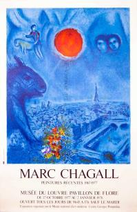Marc CHAGALL, Le soleil sur Paris. Musee du Louvre