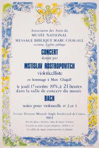 Marc CHAGALL, Mstislav Rostropovitch. Salle du Musee National, Nice