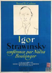 Pablo PICASSO, Igor Stravinsky Lecture by Nadia Boulanger