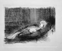 acquaforte originale firmata. - tiratura: 70. - su carta cotone Magnani di Pescia 65,5 x 46,5 cm. - (lastra 25 x 32,5 cm). -  Sono stati inoltre tirati otto esemplari fuori commercio segnati da A/H a H/H: i primi cinque destinati all'Autore, i rimanenti agli archivi del Museo d'Arte Contemporanea di Firenze, della Calcografia Nazionale di Roma, del MOMA di New York. Dalla cartella "Cinquanta incisioni originali di maestri italiani"