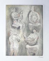 Henry MOORE, Four Mother and Child Studies